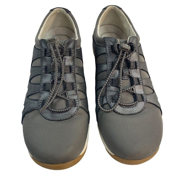 Dansko Womens 41 Charcoal Metallic Suede Harlie Comfort Shoes Sneaker 4851970397 - Picture 3 of 11